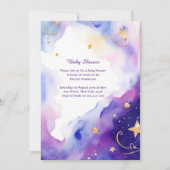 Invitation Baby shower d'aquarelle céleste (Devant)