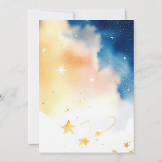 Invitation Baby shower d'aquarelle céleste (Dos)