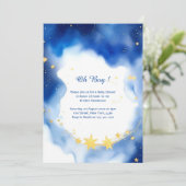 Invitation Baby shower d'aquarelle céleste (Debout devant)