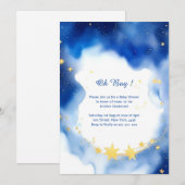 Invitation Baby shower d'aquarelle céleste (Devant / Derrière)
