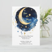 Invitation Baby shower d'aquarelle céleste cosmique (Debout devant)