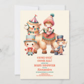 Invitation Baby shower d'Aquarelle Circus Animaux (Devant)