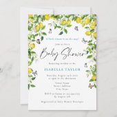 Invitation Baby shower d'aquarelle citron (Devant)