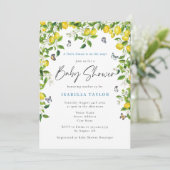 Invitation Baby shower d'aquarelle citron (Debout devant)