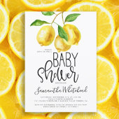 Invitation Baby shower d'aquarelle citron