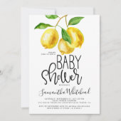 Invitation Baby shower d'aquarelle citron (Devant)