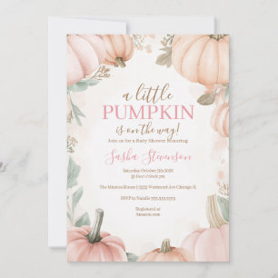 Invitation Baby shower d'aquarelle citrouille d'automne