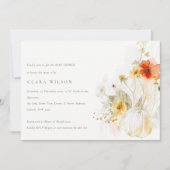 Invitation Baby shower d'aquarelle Citrouille fleur sauvage (Devant)