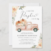 Invitation Baby shower d'aquarelle citrouille Floral Truck (Devant)