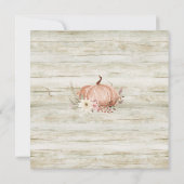 Invitation Baby shower d'aquarelle Citrouille rose automne (Dos)