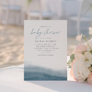 Invitation Baby shower d'aquarelle côtière des Marées lagunes