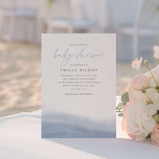 Invitation Baby shower d'aquarelle côtière Ebb Tide