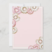 Invitation Baby shower d'aquarelle de beignets roses (Dos)