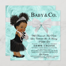 Baby shower d'aquarelle de bleu de turquoise