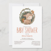 Invitation Baby shower d'aquarelle de cerf de bois (Devant)