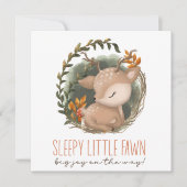 Invitation Baby shower d'aquarelle de cerf de bois (Devant)