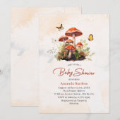 Invitation Baby shower d'aquarelle de champignon lunaire (Devant / Derrière)