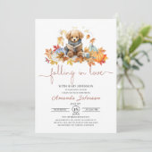 Invitation Baby shower d'aquarelle de chute dans l'amour (Debout devant)