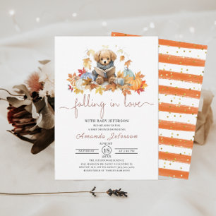 Invitation Baby shower d'aquarelle de chute dans l'amour
