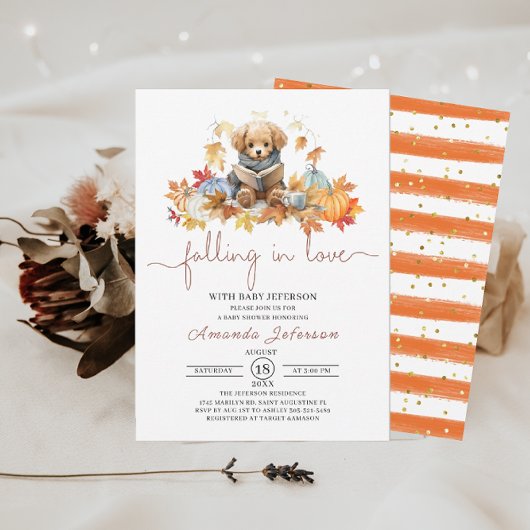 Invitation Baby shower d'aquarelle de chute dans l'amour