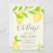 Invitation baby shower d'aquarelle de citron vert moderne 2 (Devant)