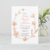 Invitation Baby shower d'aquarelle de corail floral (Debout devant)