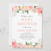 Invitation Baby shower d'aquarelle de corail rose vif Invitat (Devant)
