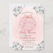 Invitation Baby shower d'aquarelle de couleur rose (Devant)