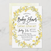 Invitation Baby shower d'aquarelle de courge de ci (Devant / Derrière)