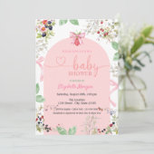 Invitation Baby shower d'aquarelle de fruits de la baie (Debout devant)