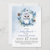 Invitation Baby shower d'aquarelle de la Chouette d'hiver (Devant)