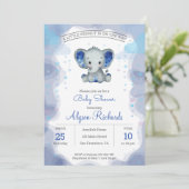 Invitation Baby shower d'aquarelle de la marine (Debout devant)