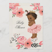 Invitation Baby shower d'aquarelle de la princesse Tutu (Devant / Derrière)