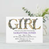 Invitation Baby shower d'aquarelle de lavande eucalyptus (Debout devant)