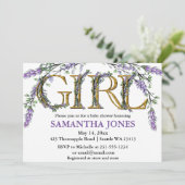 Invitation Baby shower d'aquarelle de lavande eucalyptus (Debout devant)