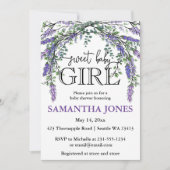 Invitation Baby shower d'aquarelle de lavande eucalyptus (Devant)