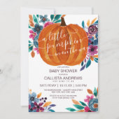Invitation Baby shower d'aquarelle de Little Citrouille Fall  (Devant)