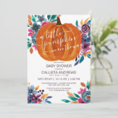 Invitation Baby shower d'aquarelle de Little Citrouille Fall  (Debout devant)