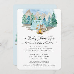 Invitation Baby shower D'Aquarelle De L'Ours De Cerf Dans