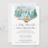 Invitation Baby shower d'aquarelle de l'Ours des Cerfs (Devant)