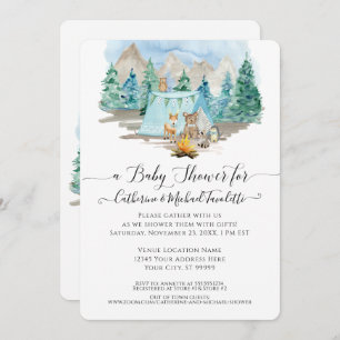 Invitation Baby shower d'aquarelle de l'Ours des Cerfs