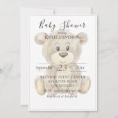 Invitation Baby shower d'aquarelle de l'ours en pe (Devant)