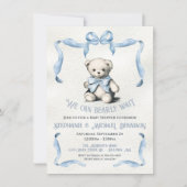 Invitation Baby shower d'aquarelle de l'ours en peluche (Devant)
