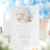 Invitation Baby shower d'aquarelle de l'Ours Nautique