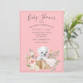 Invitation Baby shower d'aquarelle de l'ours polai (Debout devant)