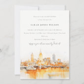 Invitation Baby shower d'aquarelle de Nashville City Skyline (Devant)