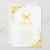 Invitation Baby shower d'aquarelle de papillon jaune (Devant)