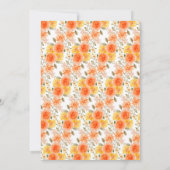 Invitation Baby shower d'aquarelle de papillon orange (Dos)