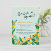 Invitation Baby shower d'aquarelle de parties scintillant tro (Debout devant)