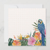 Invitation Baby shower d'aquarelle de perroquet floral tropic (Dos)